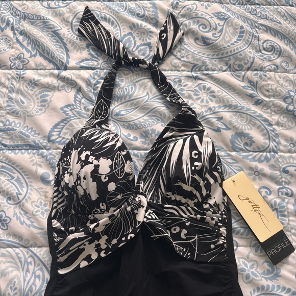 PROFILE BY GOTTEX MARBELLA HALTER TANKINI TOP Size 8 NWT - Picture 2 of 5